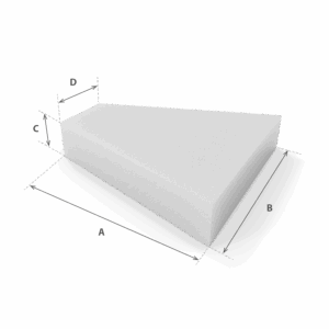 Silla Trapecio en espuma cortada a medida con cotas - Modelo 1 - Corte a medida