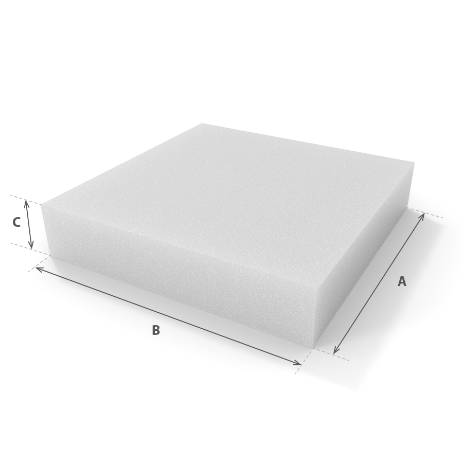 Viscoelástica Cuadrada Rectangular con cotas - Corte a medida